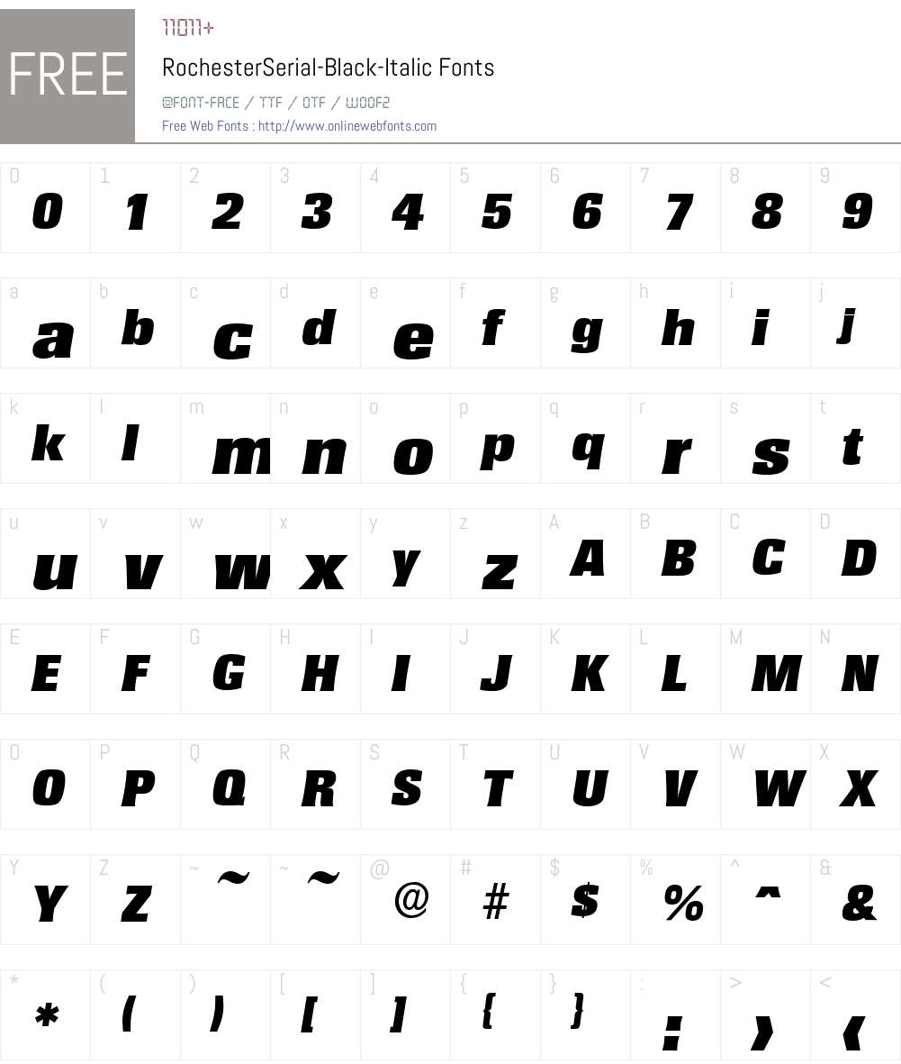 RochesterSerial-Black Font Screenshots