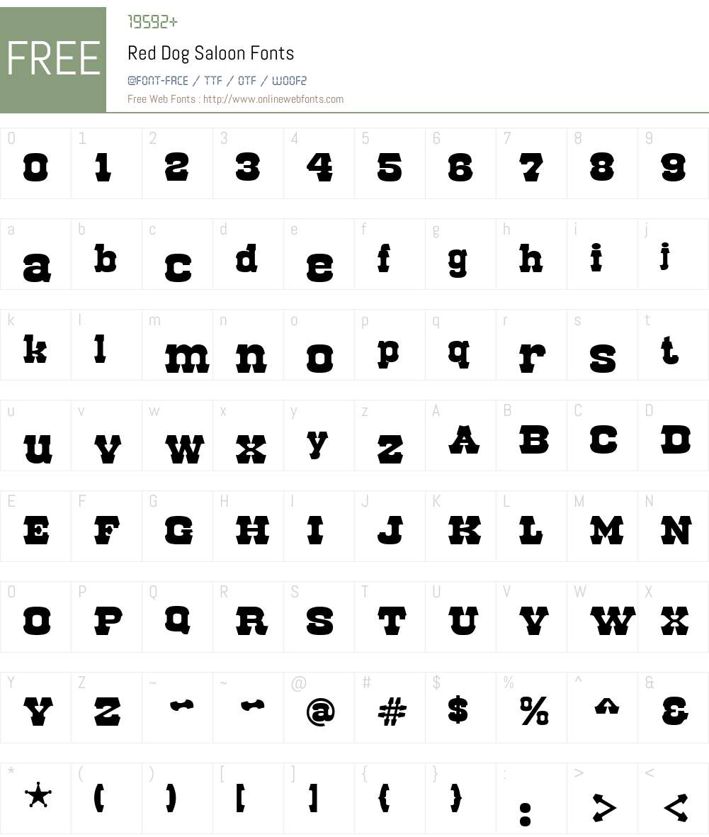 Red Dog Saloon Font Screenshots