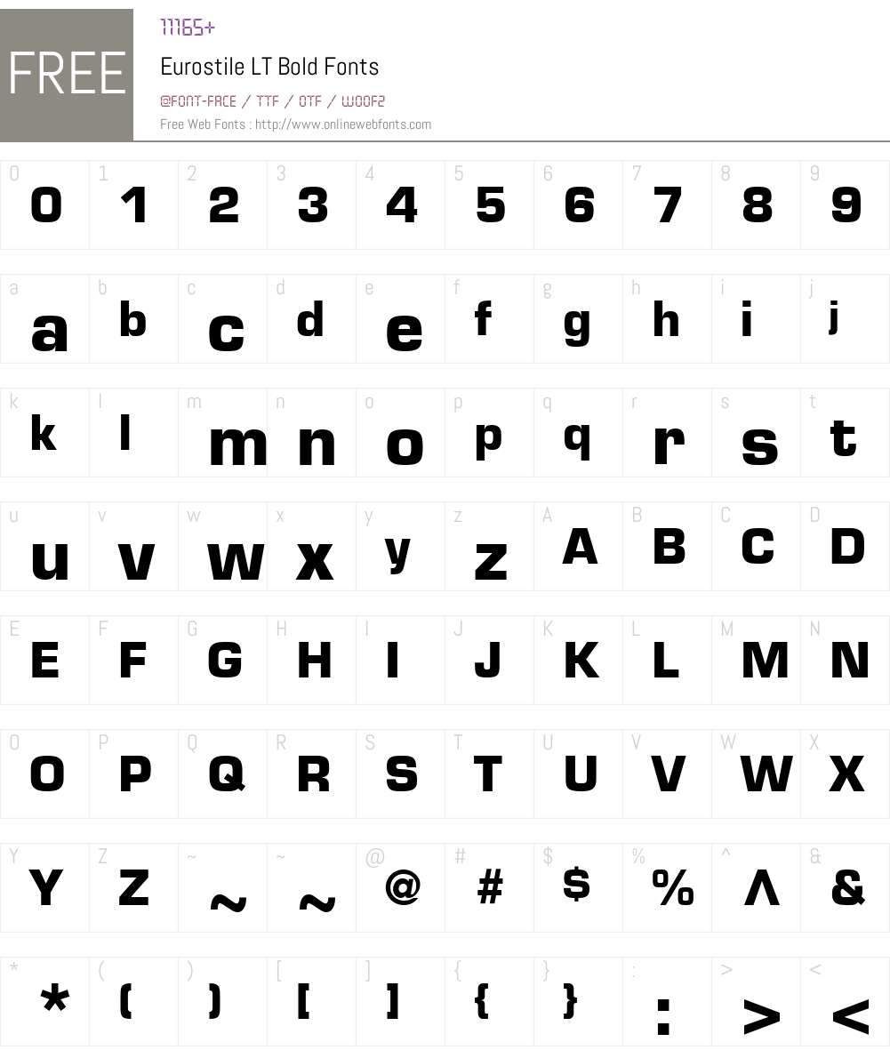 Eurostile LT Bold Font Screenshots