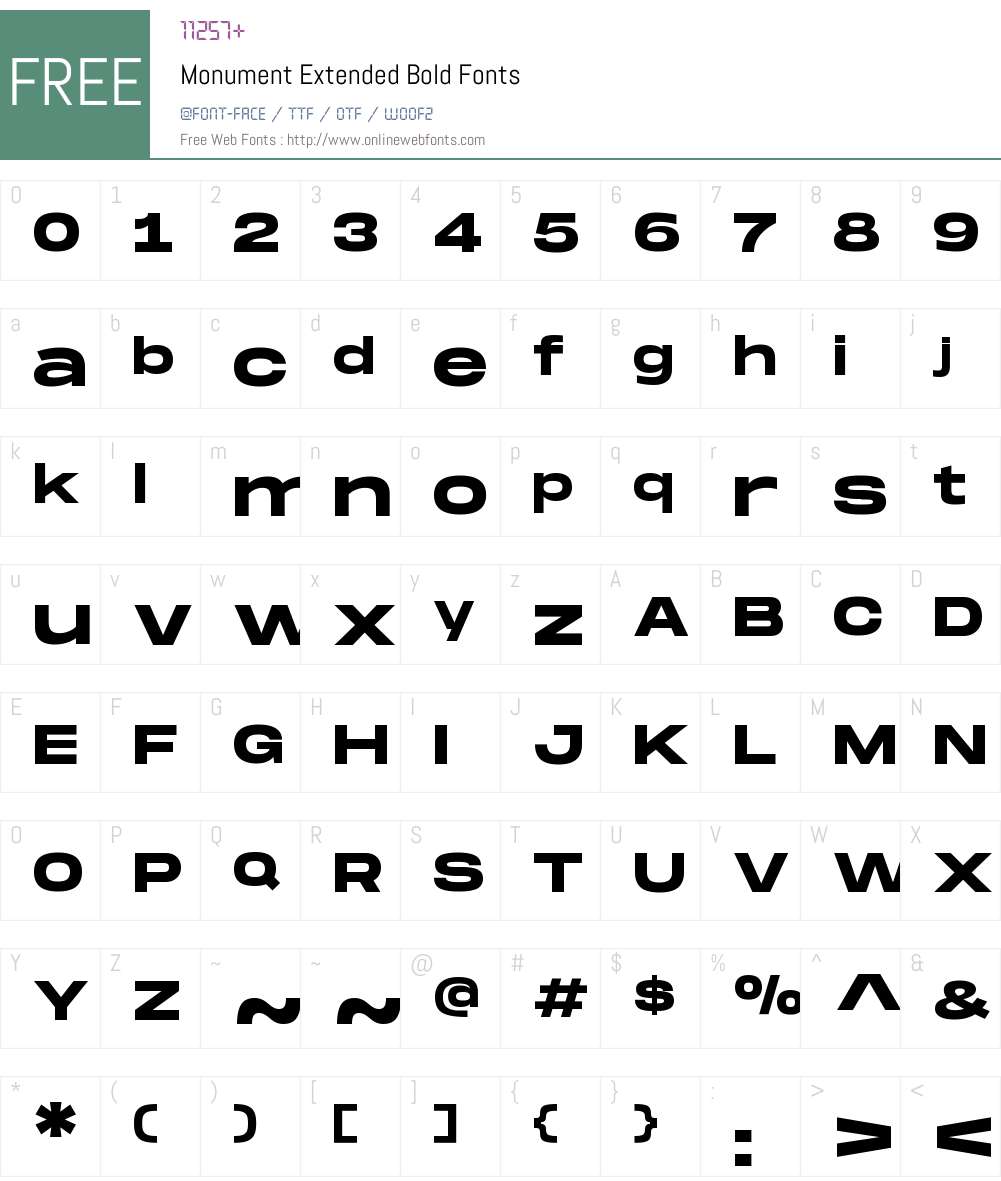 Monument Extended Font Screenshots