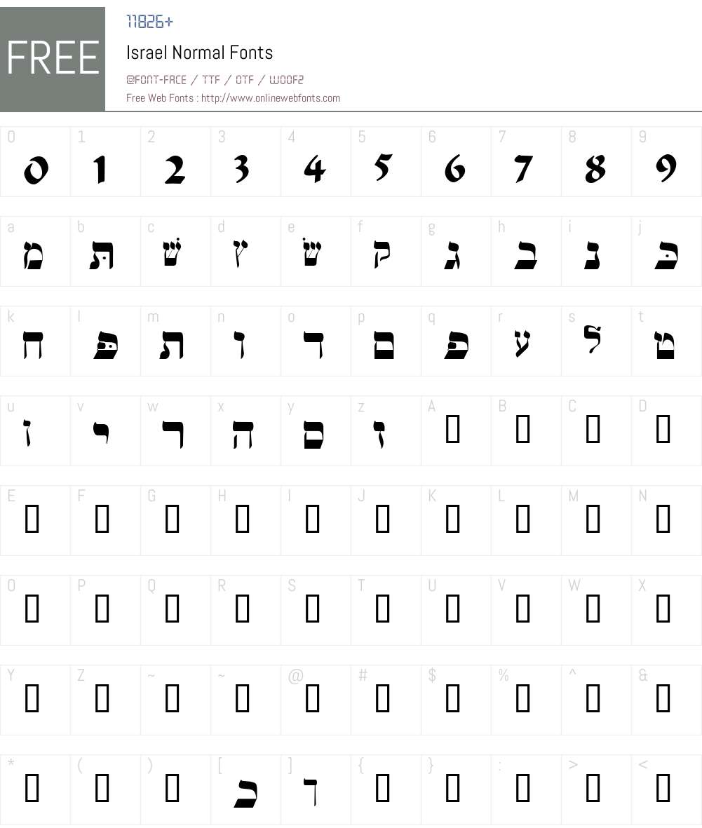 Israel Font Screenshots