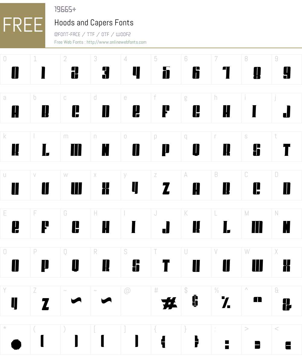 Hoods and Capers Font Screenshots