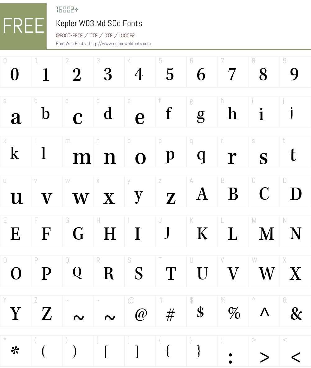 KeplerW03-MdSCd Font Screenshots