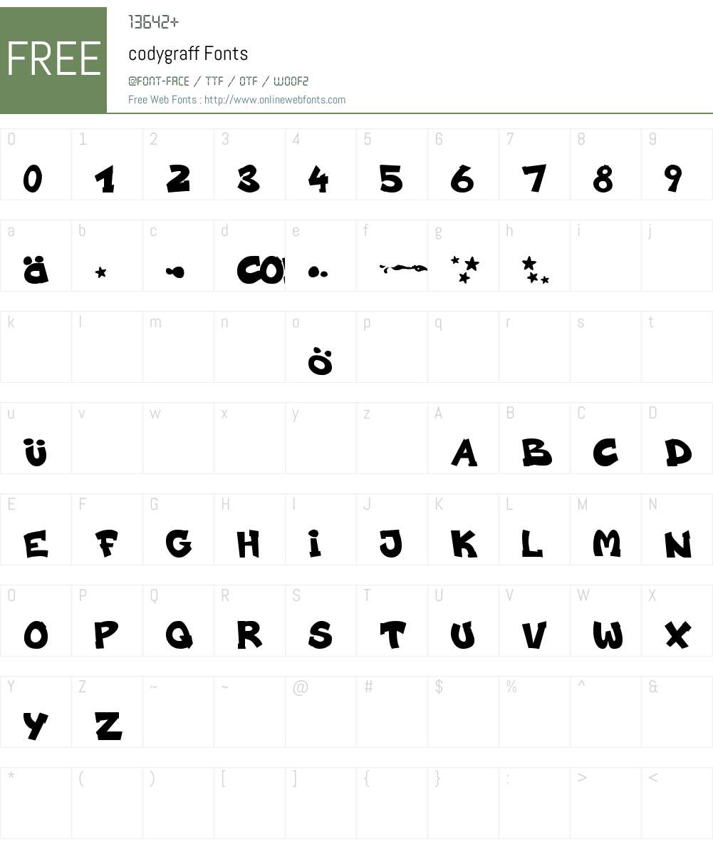 codygraff Font Screenshots