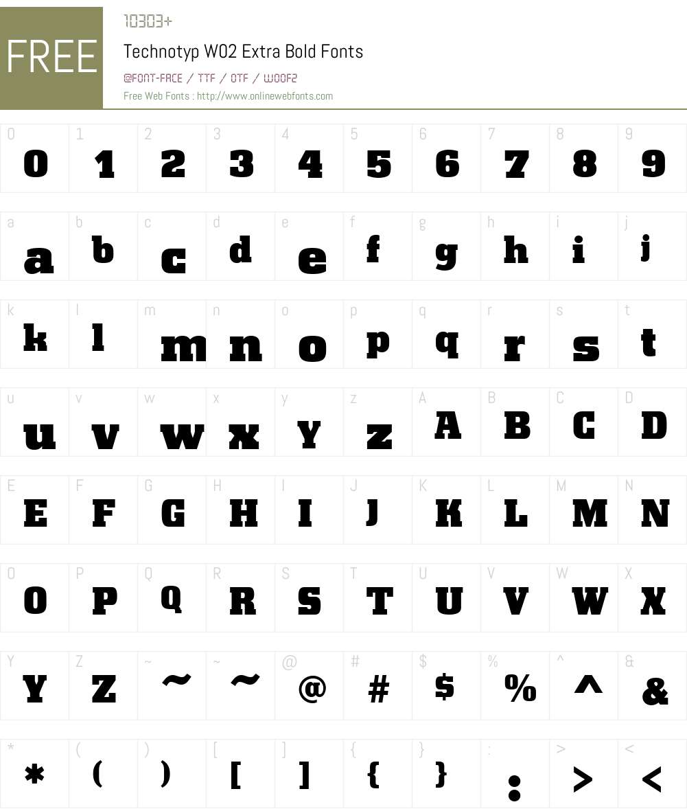 Technotyp Font Screenshots