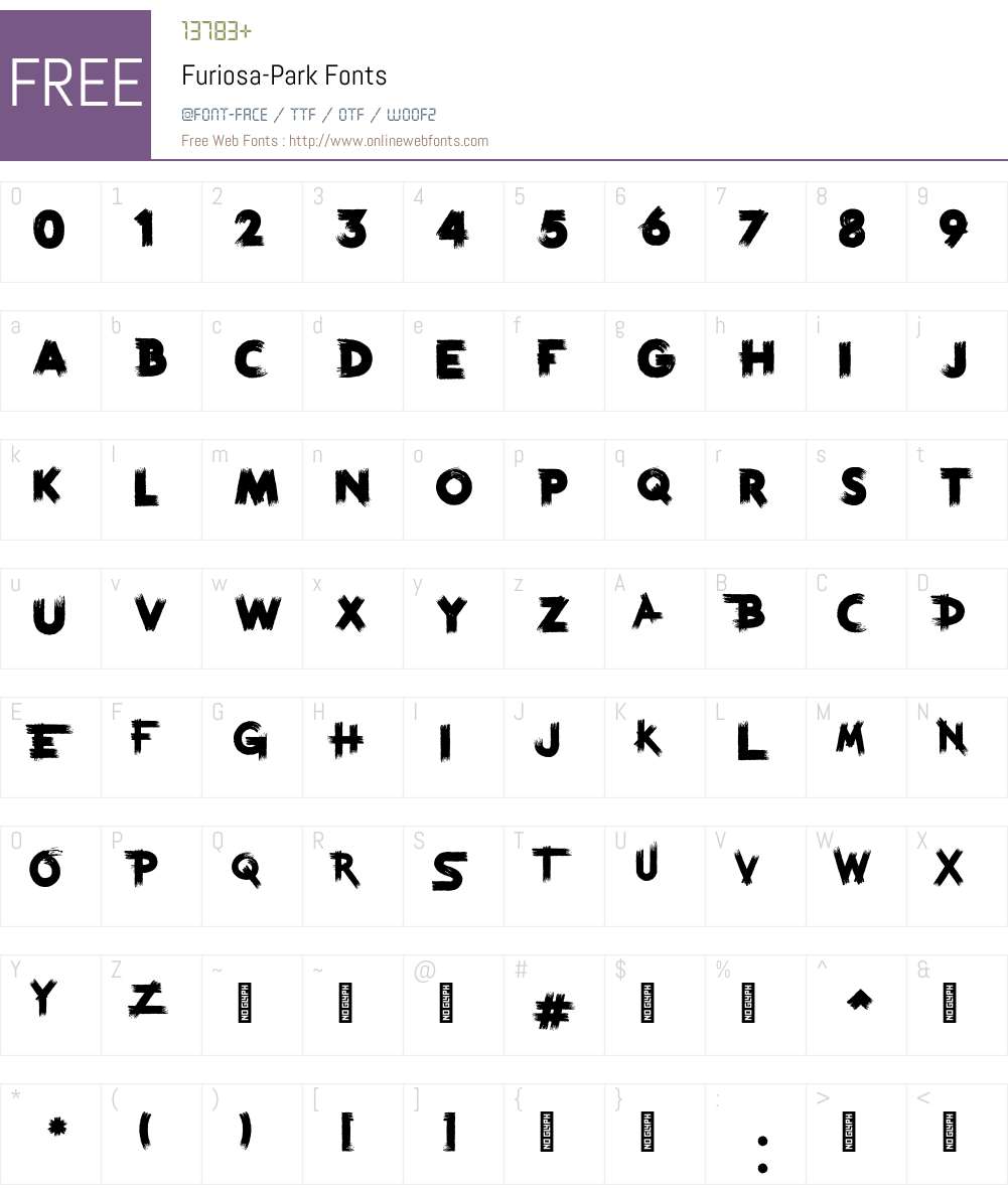 Furiosa Park Font Screenshots