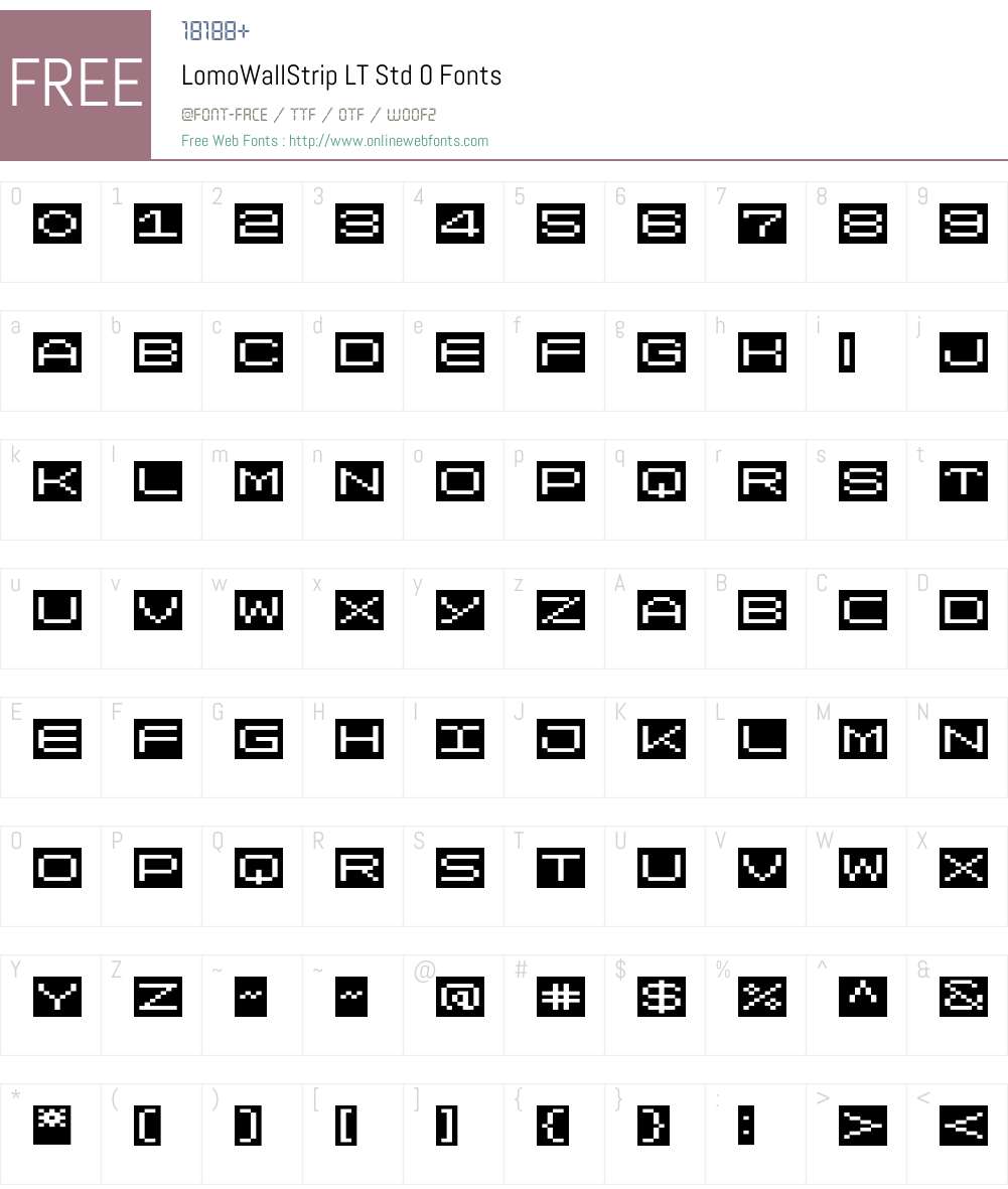 LomoWallStrip LT Std 0 Font Screenshots