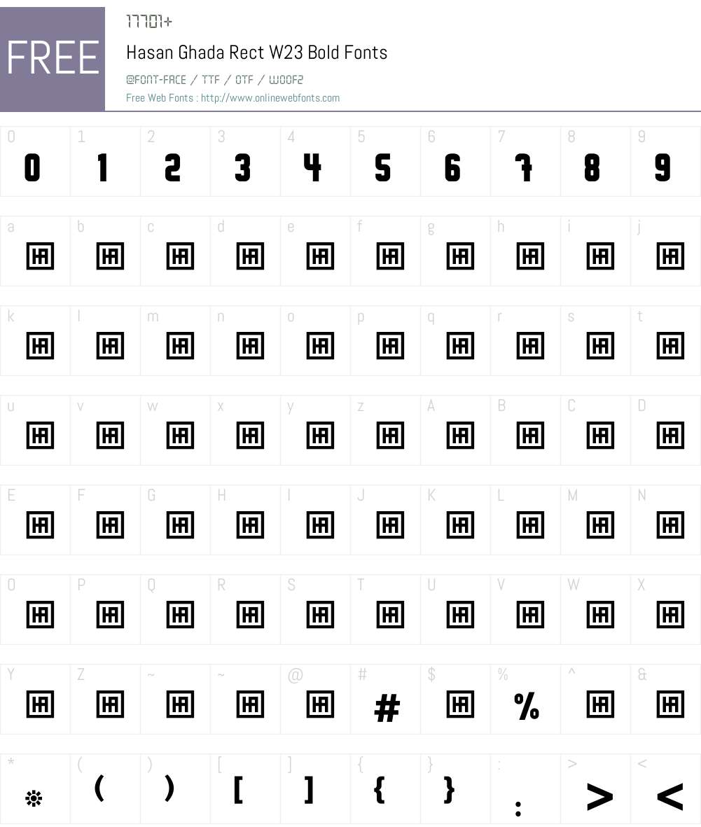 Hasan Ghada Rectangle Font Screenshots