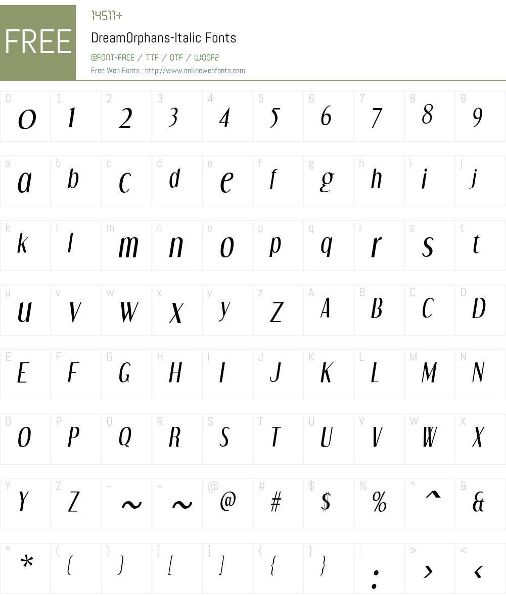 Dream Orphans Font Screenshots