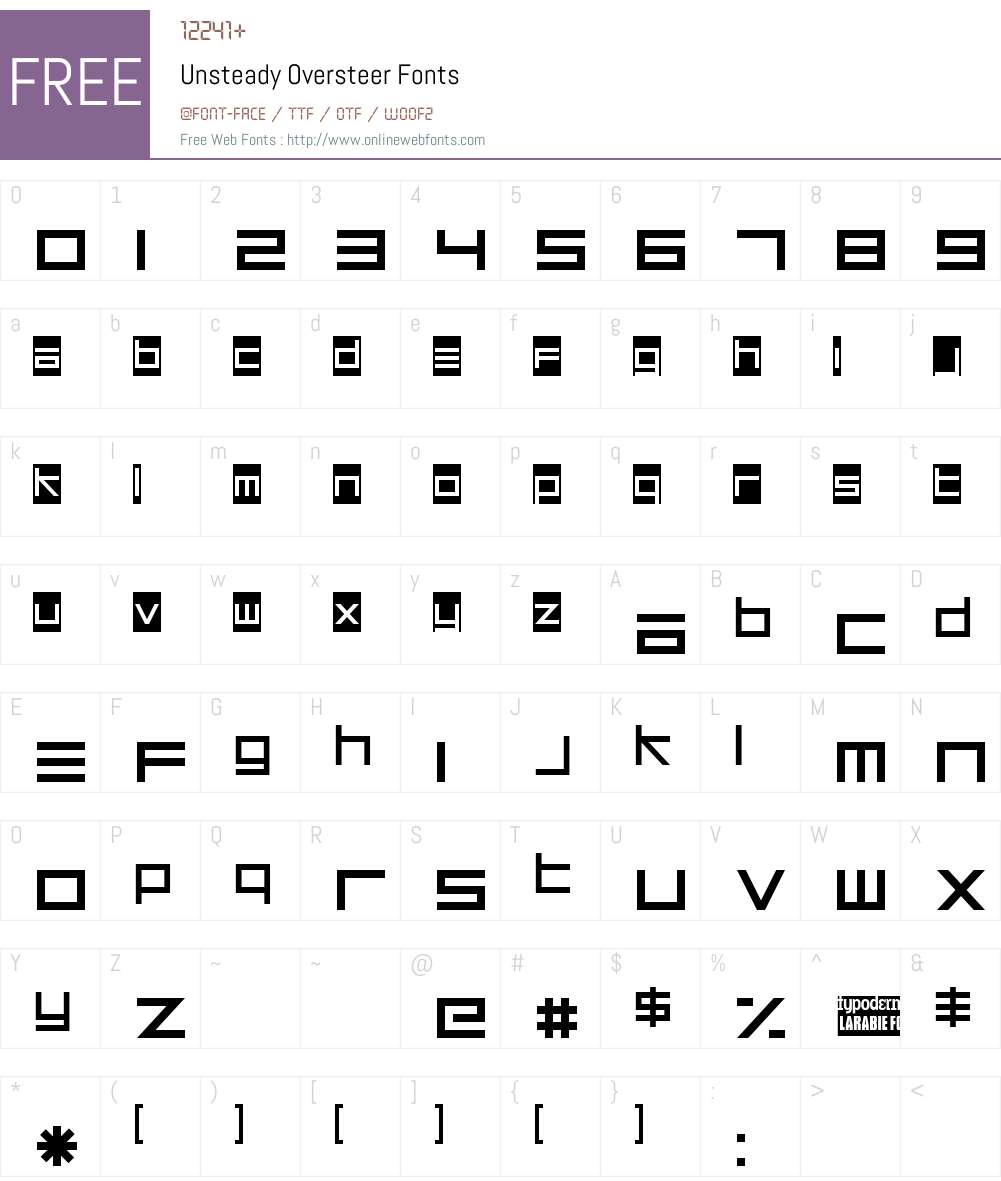 Unsteady Oversteer Font Screenshots