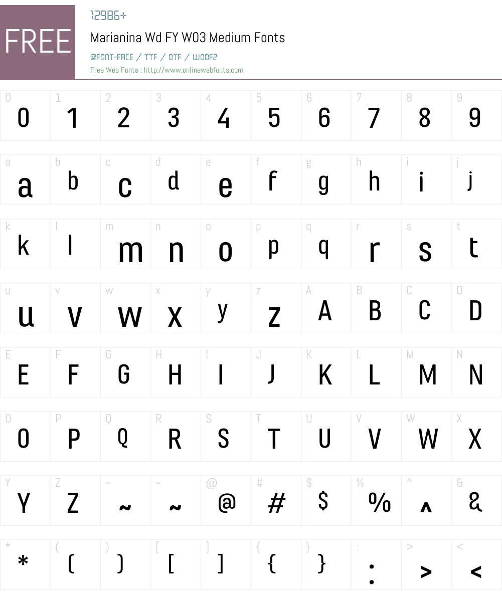 Marianina Extended FY Font Screenshots