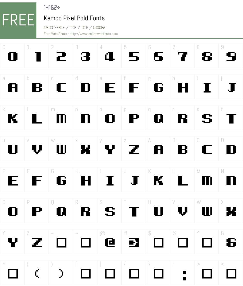 Kemco Pixel Font Screenshots