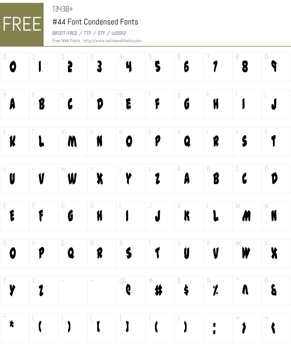 #44 Font Condensed Font Screenshots