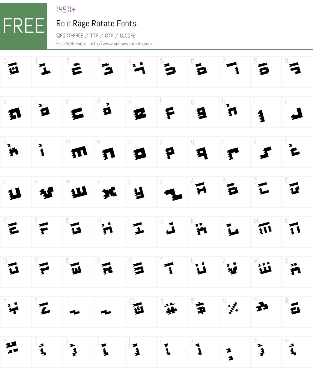 Roid Rage Rotate Font Screenshots