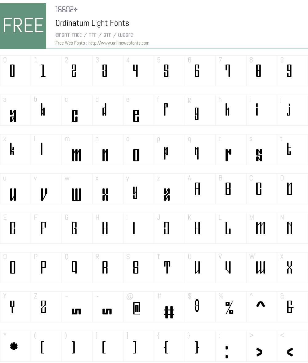 Ordinatum Light Font Screenshots