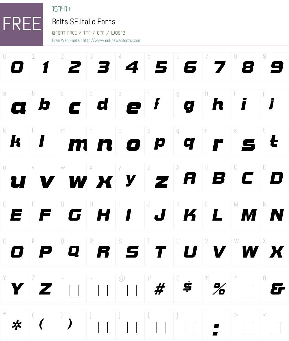 Bolts SF Font Screenshots