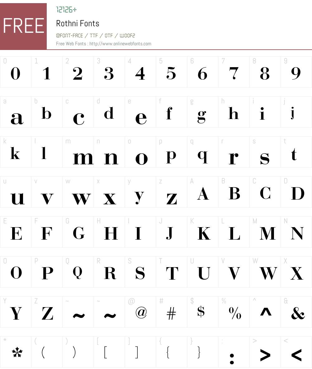Rothni Font Screenshots