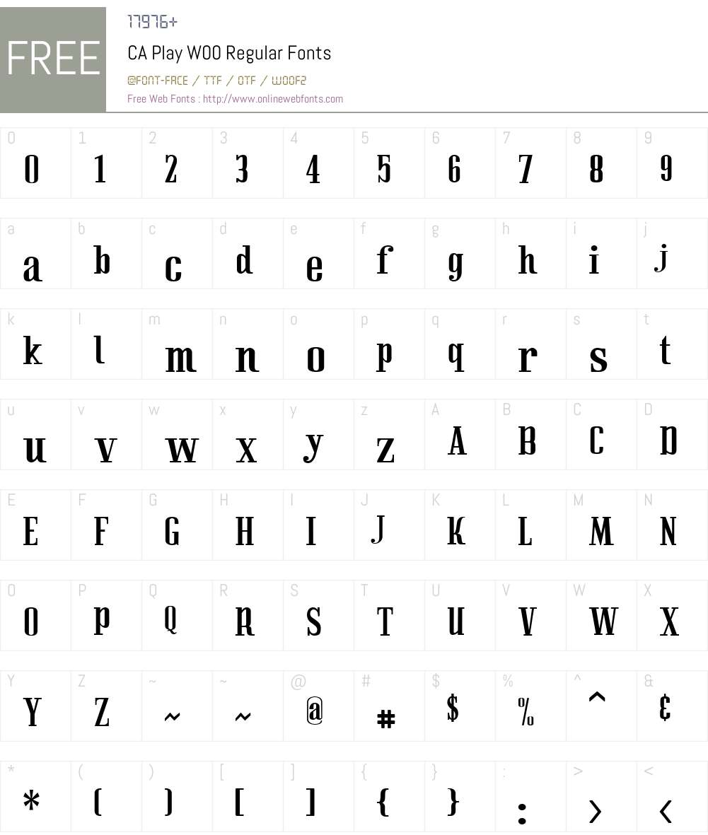 CAPlayW00-Regular Font Screenshots