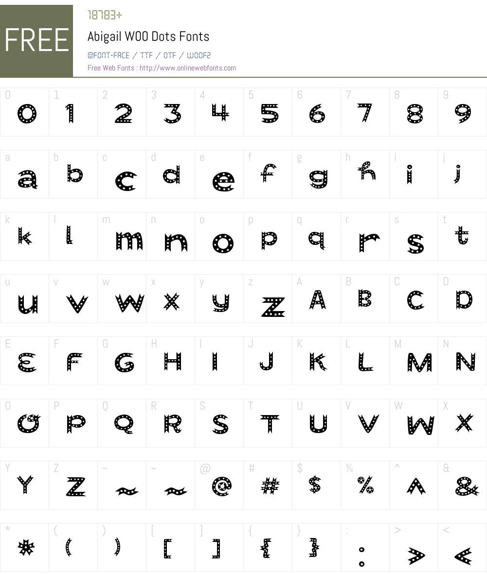 AbigailW00-Dots Font Screenshots