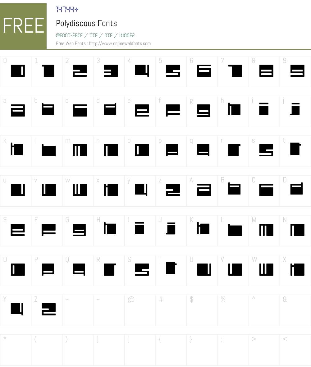 Polydiscous Font Screenshots