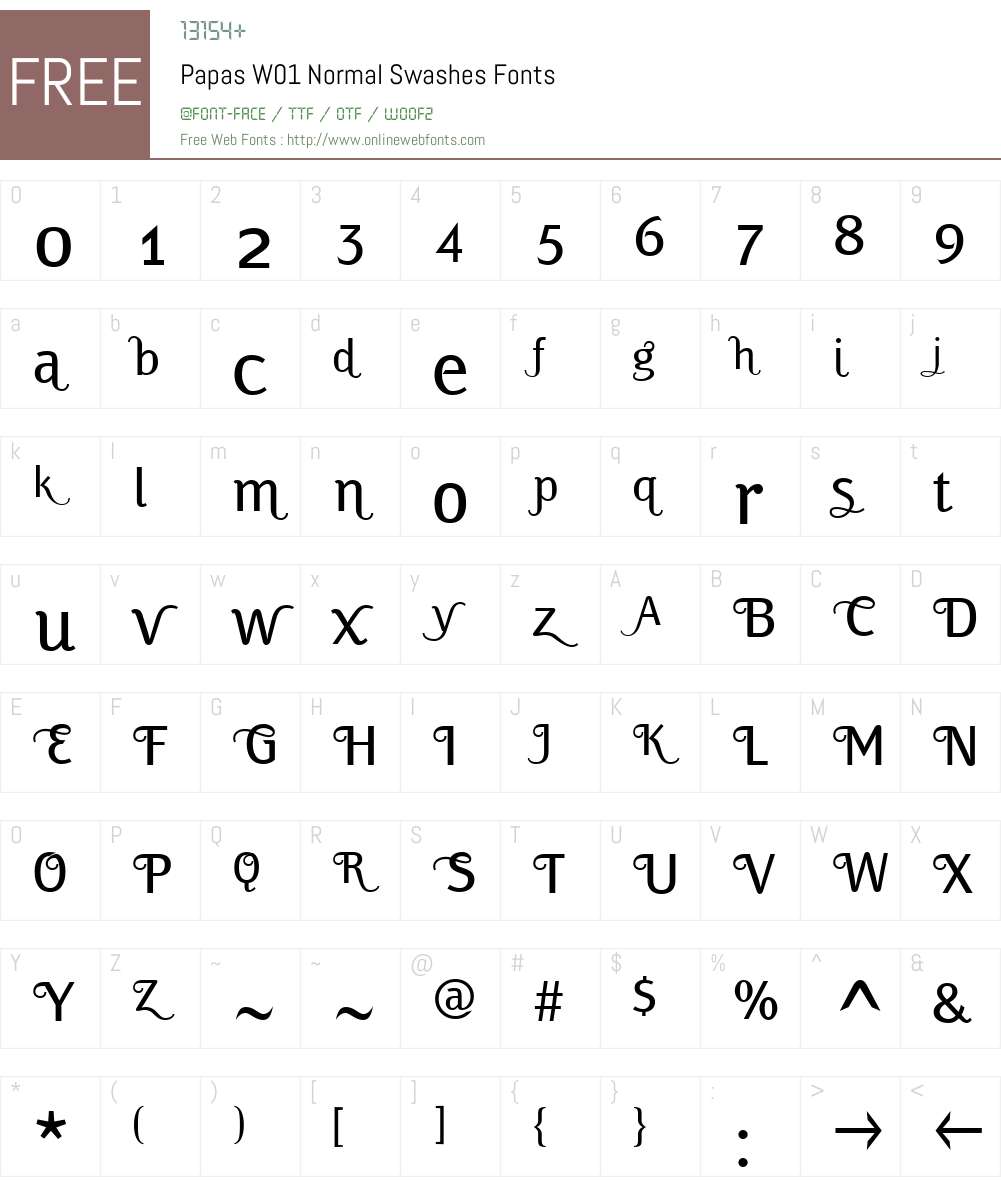 PapasW01-NormalSwashes Font Screenshots
