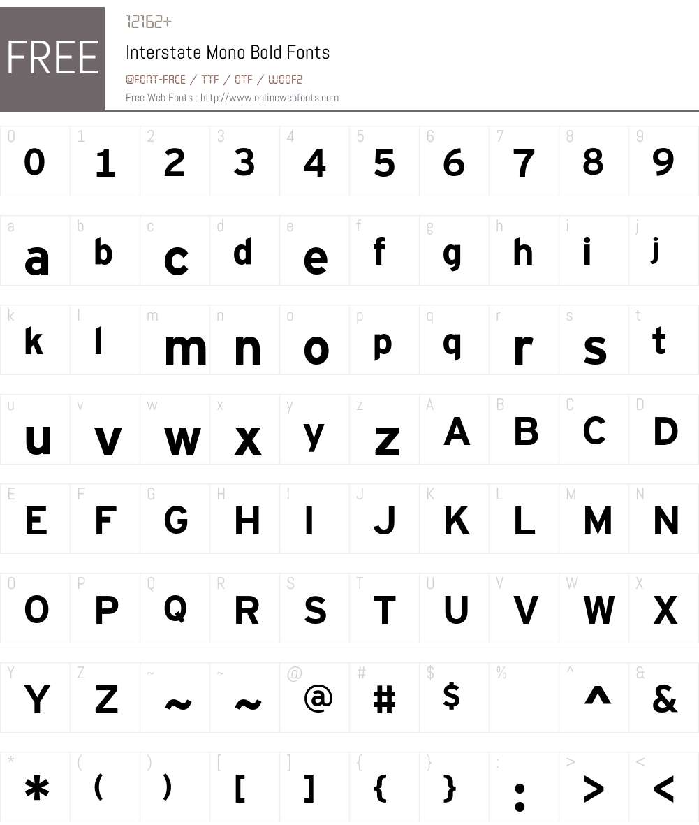Interstate Mono Font Screenshots