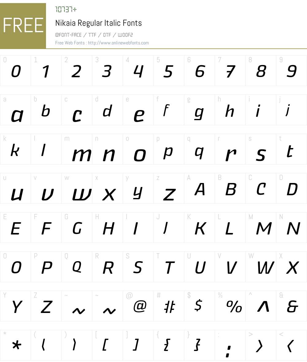 Nikaia Font Screenshots