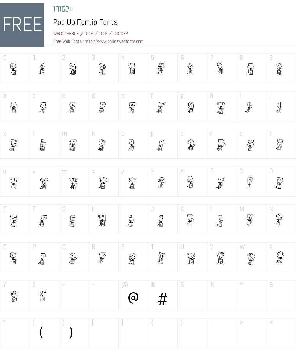 Pop Up Fontio Font Screenshots