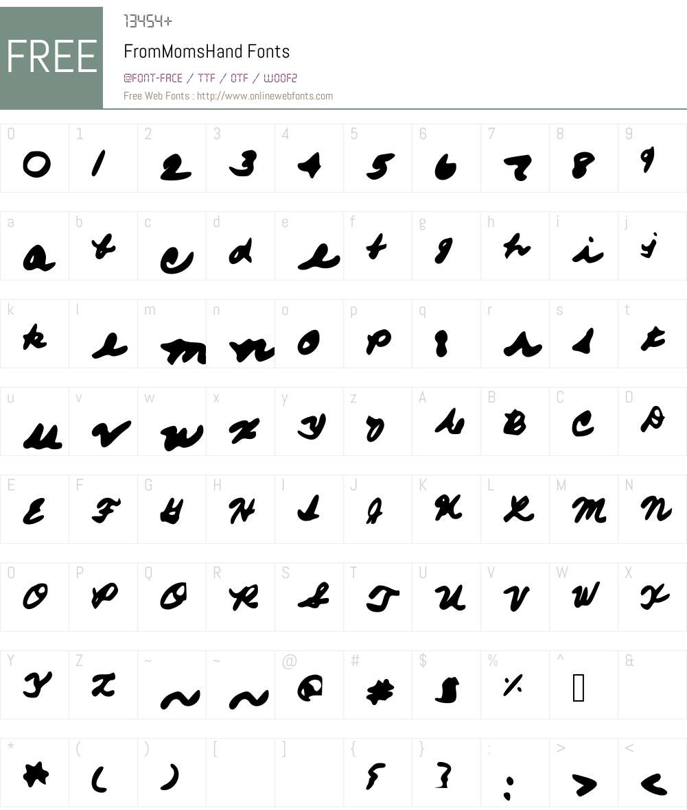 FromMomsHand Font Screenshots