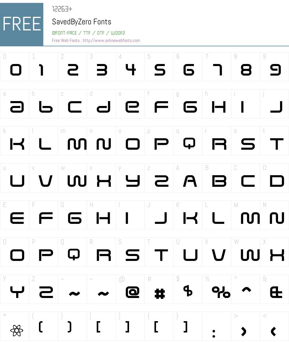 SavedByZero Font Screenshots