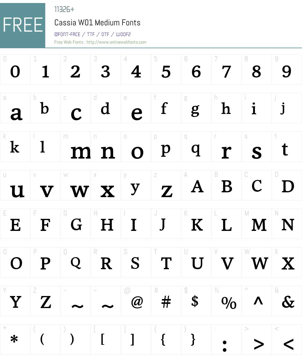 CassiaW01-Medium Font Screenshots