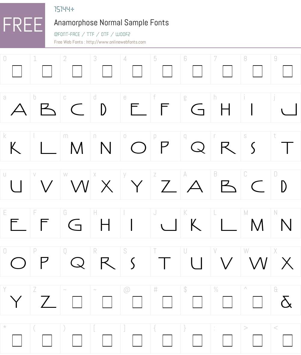 Anamorphose sample Font Screenshots