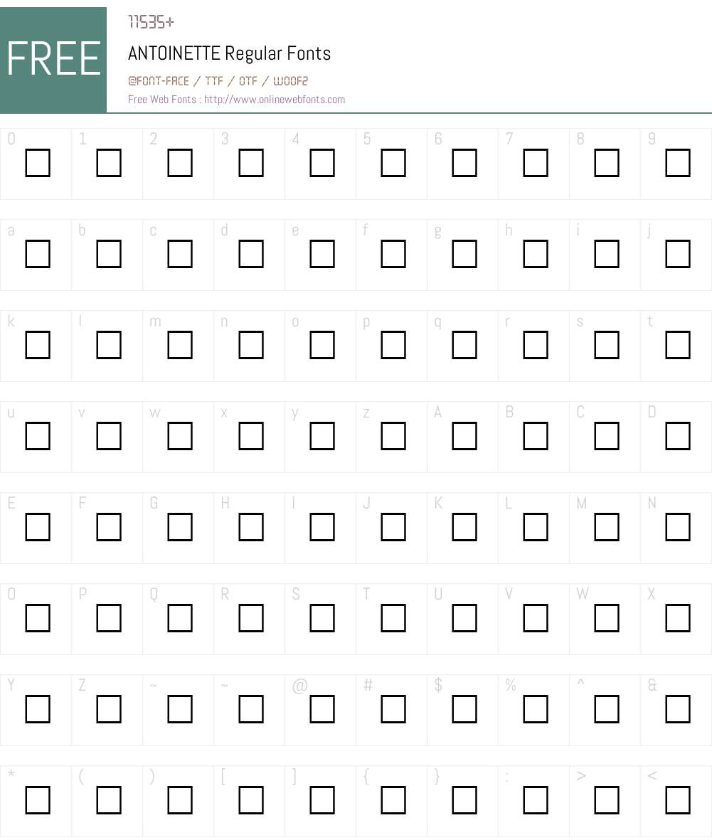 ANTOINETTE Font Screenshots