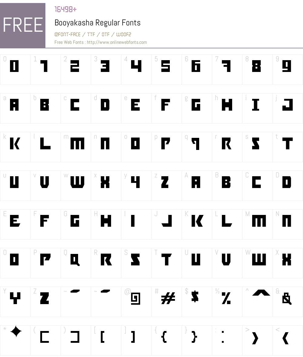 Booyakasha Font Screenshots