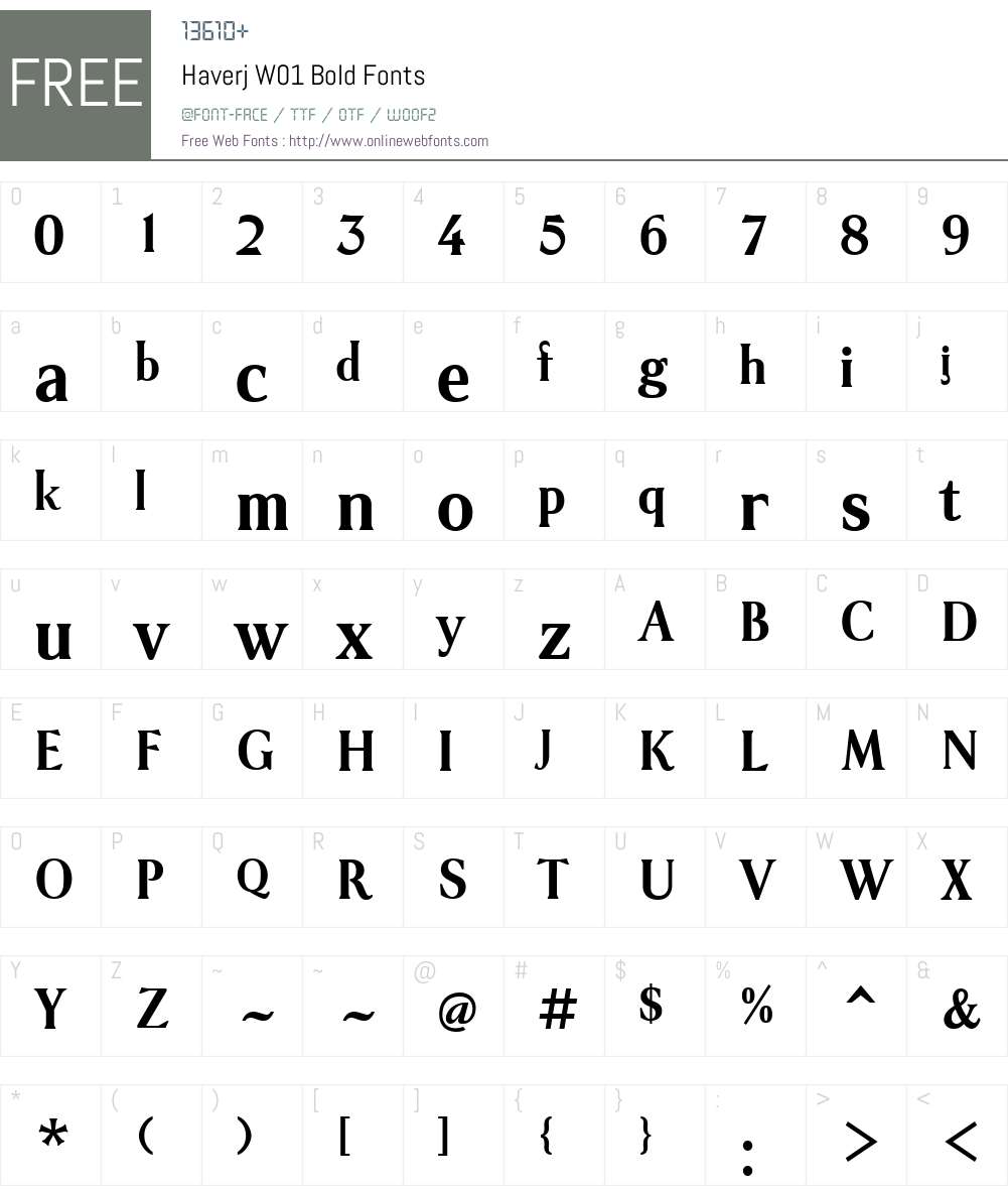 HaverjW01-Bold Font Screenshots