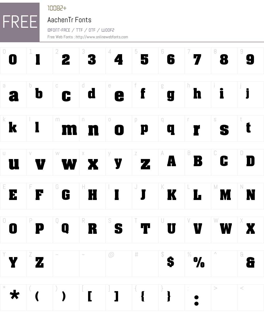 Aachen Tr Font Screenshots