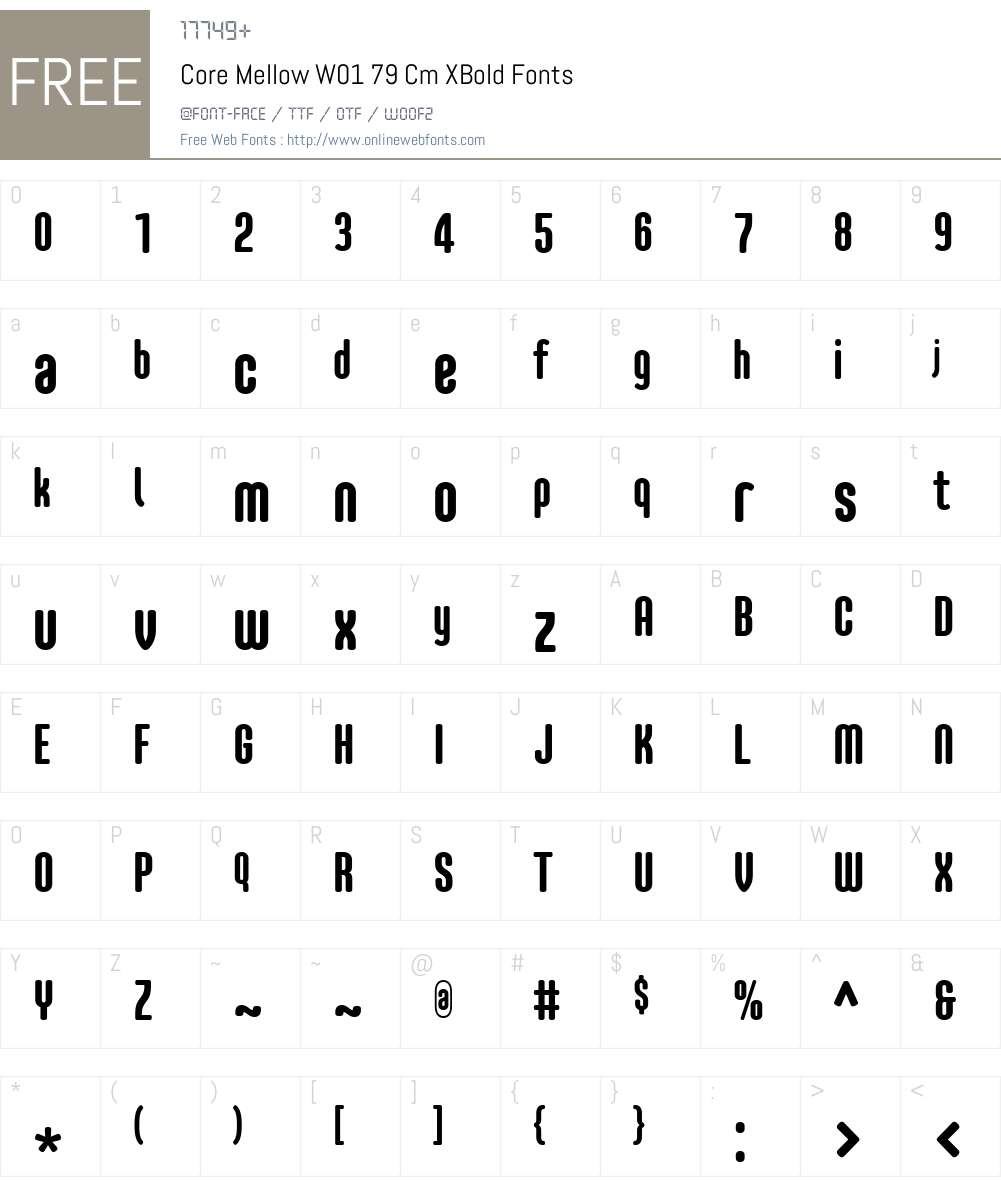CoreMellowW01-79CmXBold Font Screenshots