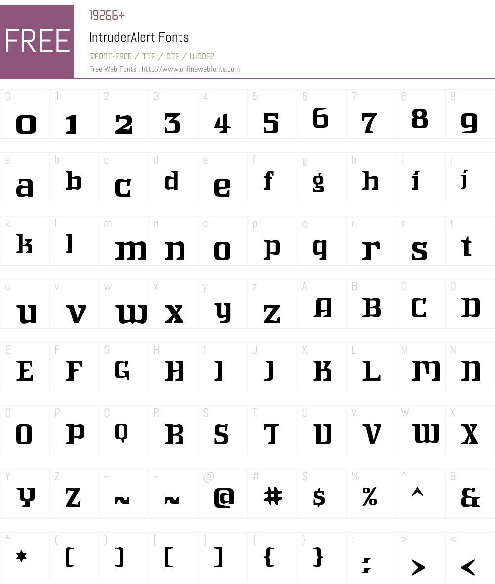 Intruder Alert Font Screenshots