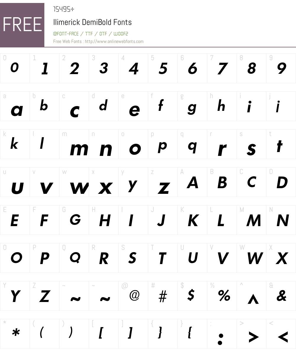 Ilimerick Font Screenshots