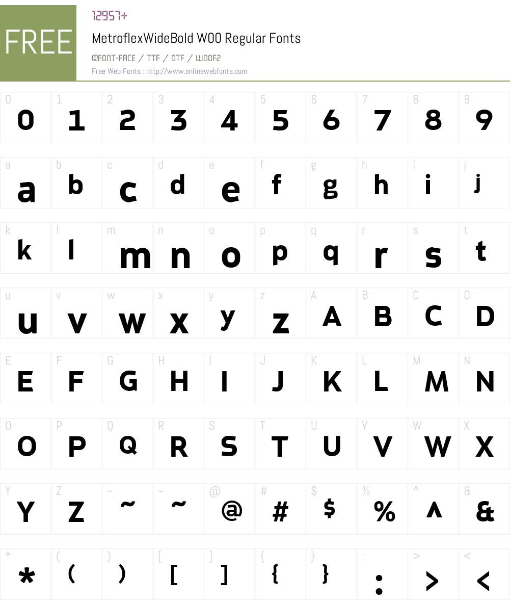 MetroflexWideBoldW00-Rg Font Screenshots