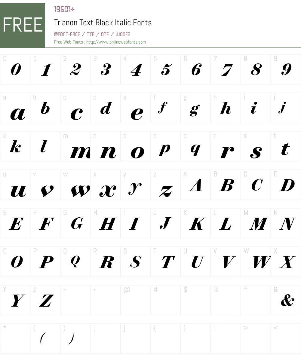 Trianon Text Black Font Screenshots