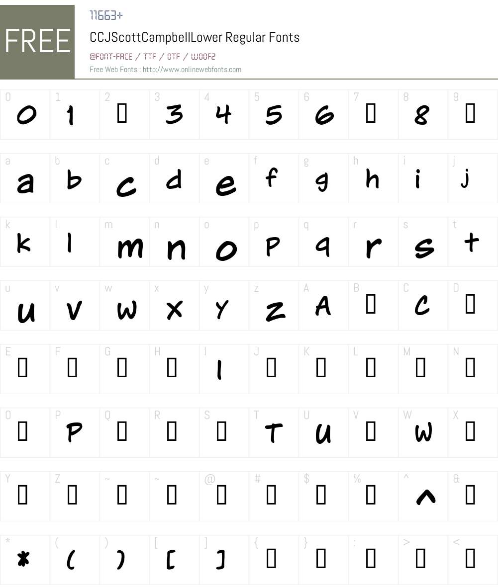 CCJScottCampbellLower-Regular Font Screenshots