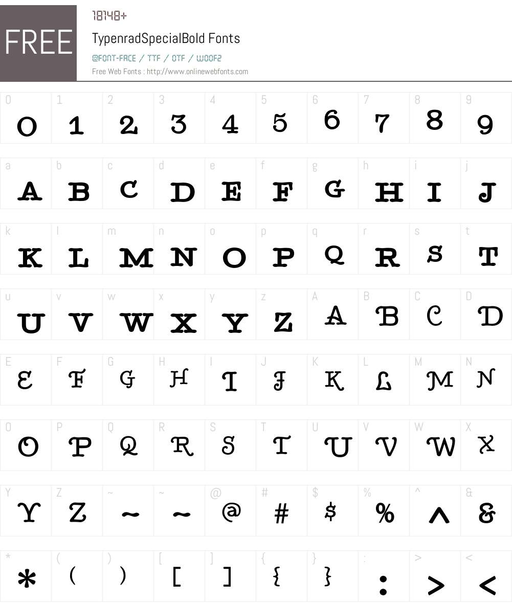 TypenradSpecialBold Font Screenshots