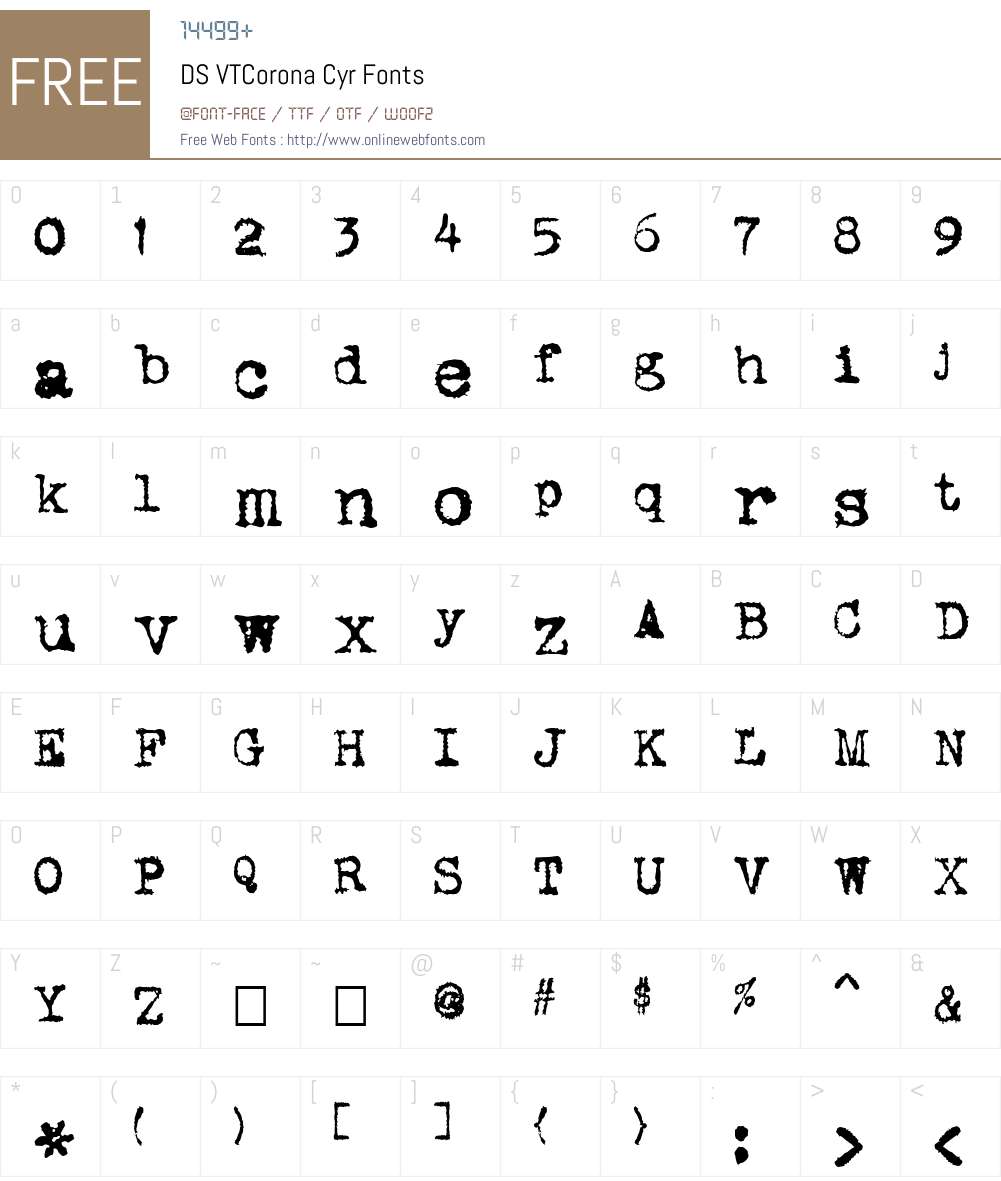 DS VTCorona Cyr Font Screenshots