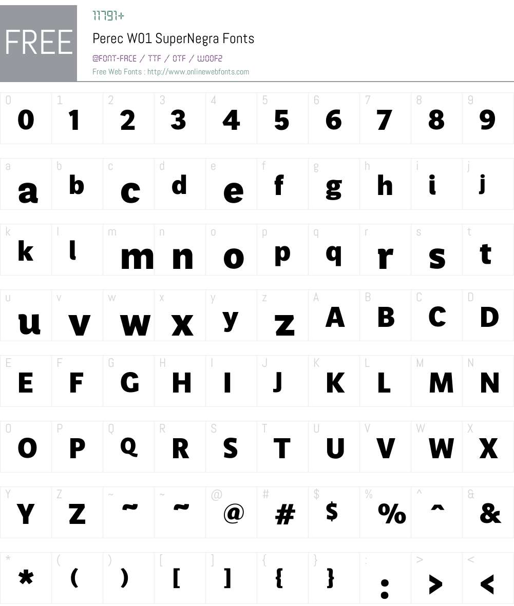 PerecW01-SuperNegra Font Screenshots