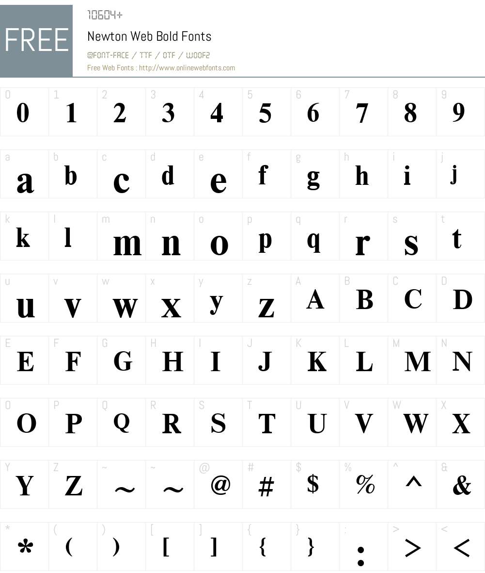 Newton Web Font Screenshots