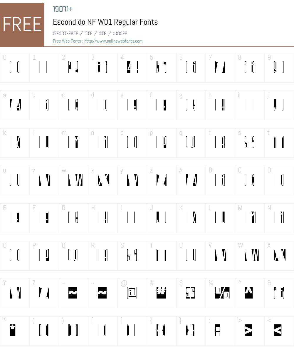 EscondidoNFW01-Regular Font Screenshots