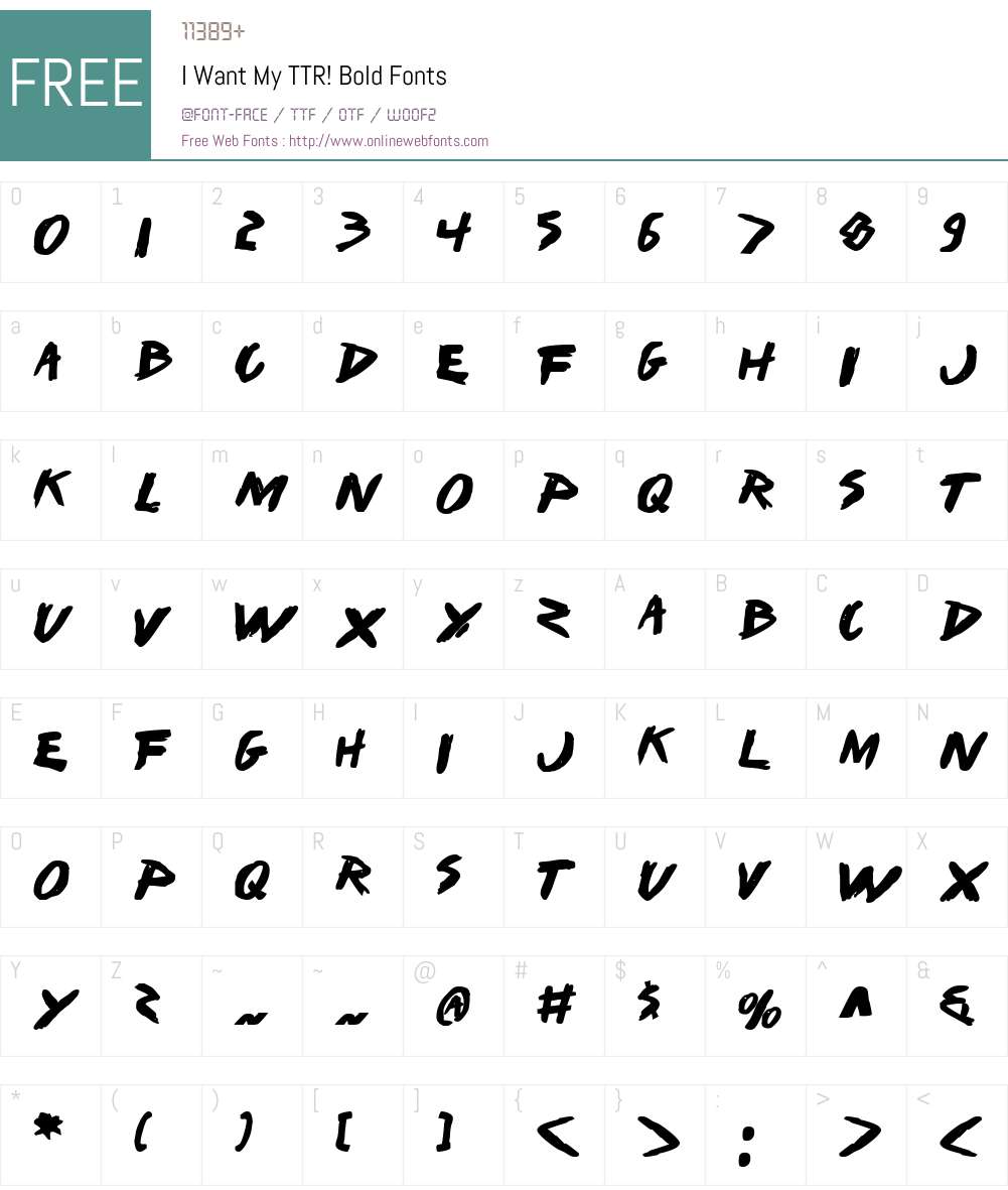 I Want My TTR! Bold Font Screenshots