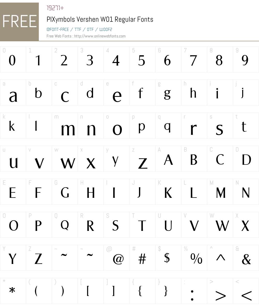 PIXymbolsVershenW01-Regular Font Screenshots