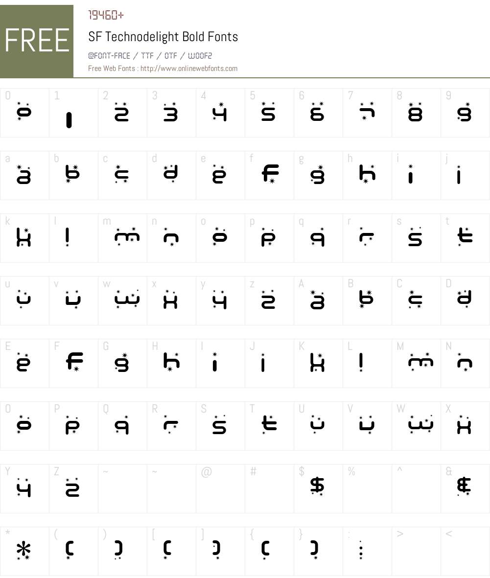 SF Technodelight Font Screenshots